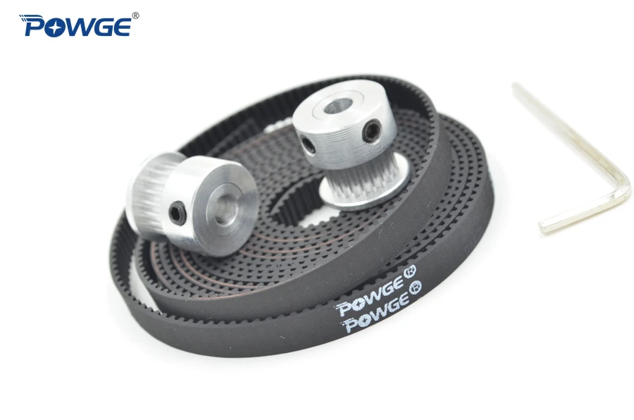 

POWGE 2pcs 20 teeth GT2 Timing Pulley Bore 6mm + 2Meters GT2 Synchronous Belt width 6mm for 3D printer 20Teeth 20T 3D printer