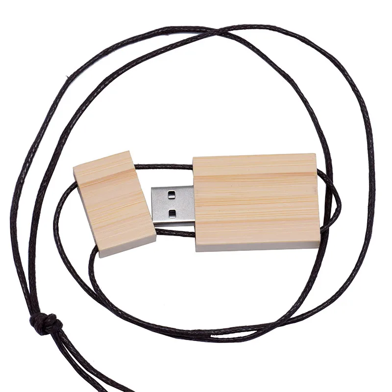Bamboo POWERONE Nutural деревянный USB флеш-накопитель ремешок деревянная Флешка 8 ГБ 16 ГБ 32 ГБ флеш-накопитель карта памяти U диск логотип клиента - Цвет: Bamboo