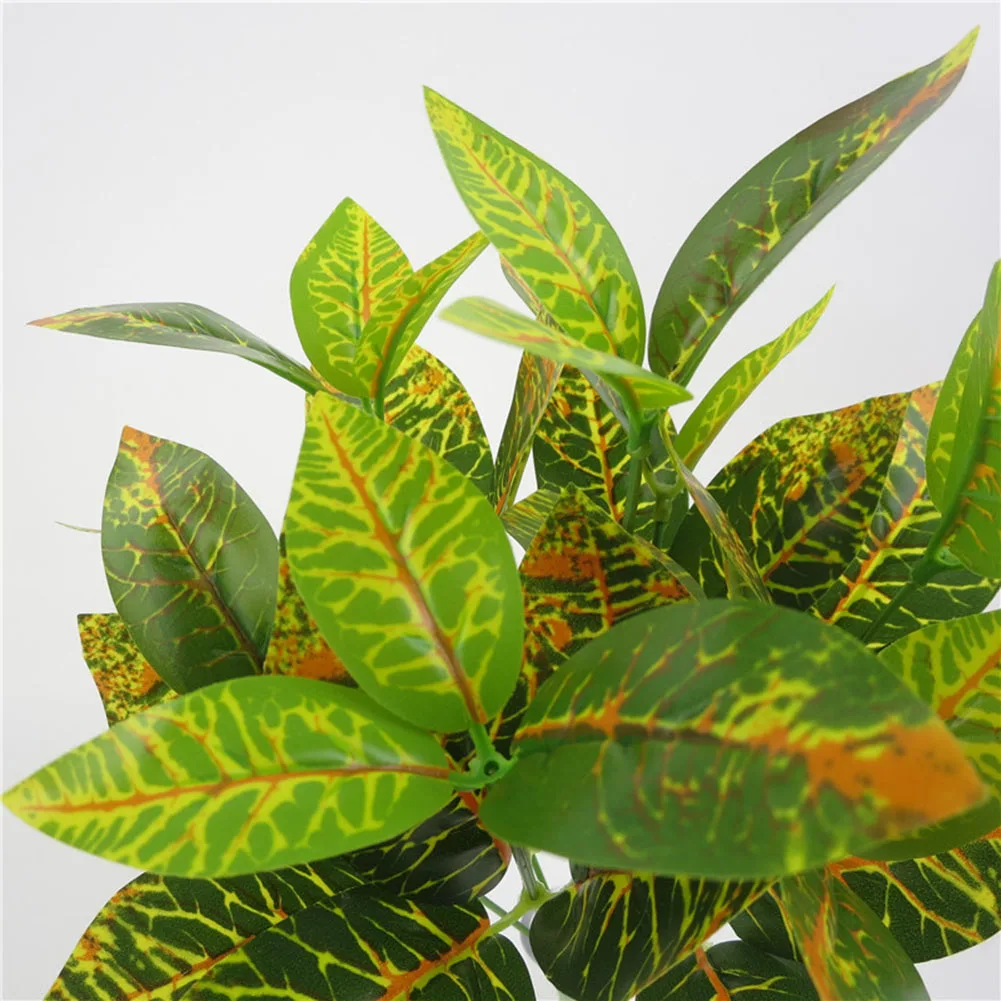 33 см 7 вилок искусственные растения Трава пластик цветок листья в форме Панциря