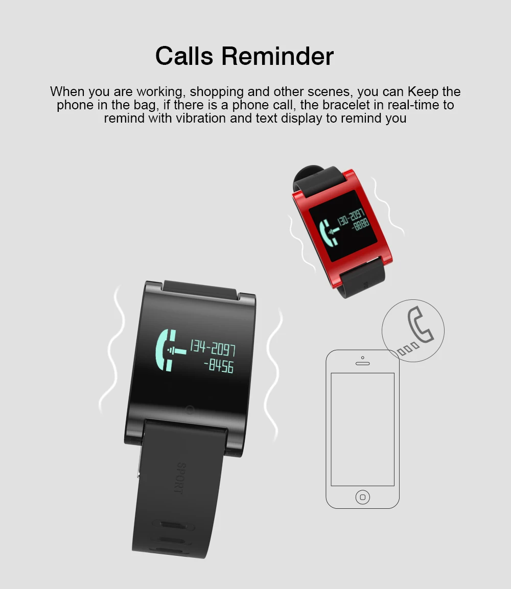 Smartch Водонепроницаемый Smart Band DM68 сердечного ритма крови Давление монитор Смарт
