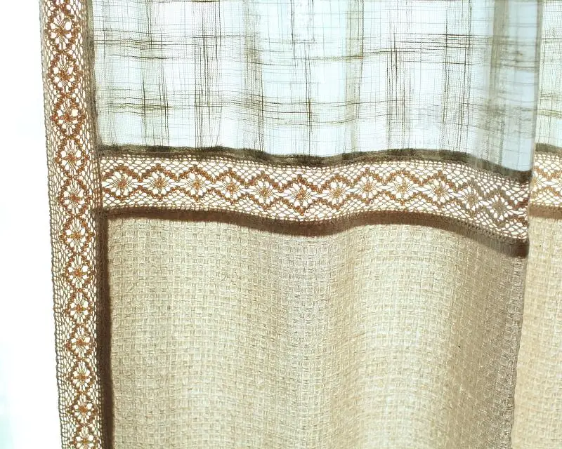 Бежевый сотовый хлопковый штор в американском стиле клетку из хлопка и льна