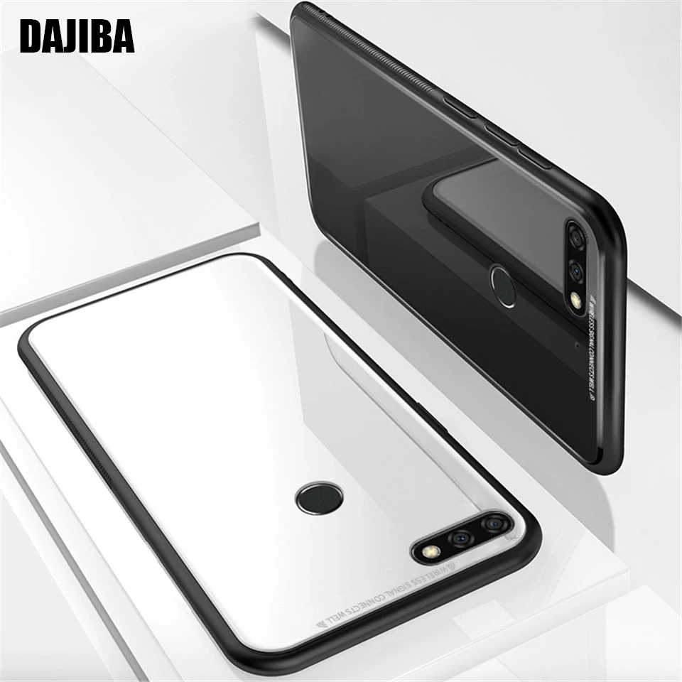 Стеклянный чехол для Huawei Enjoy 7c 7s 7x 7a Роскошный из закаленного стекла задняя крышка