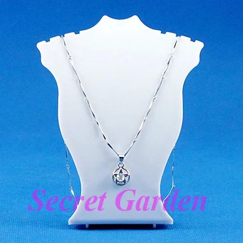 

TONVIC 8 Plastic White Necklace Display Stand Holder For 3 Pcs