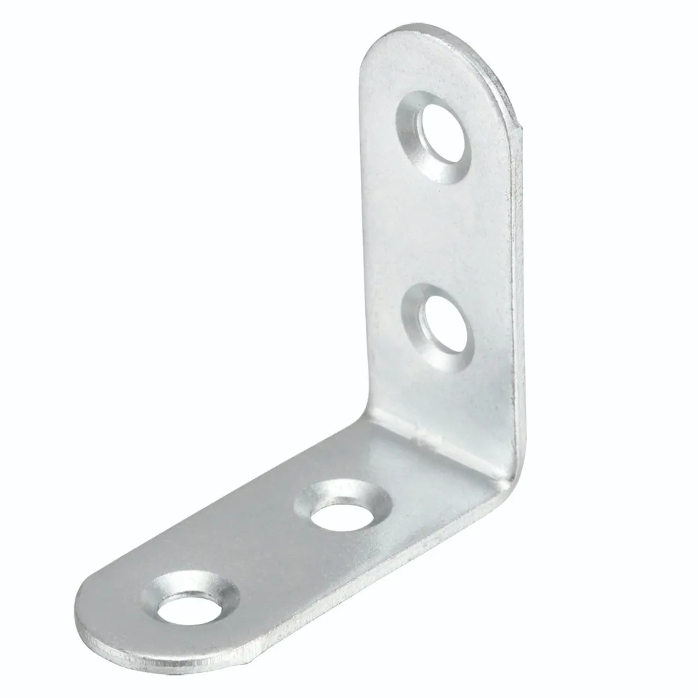 

20pcs 16*40*40MM Zinc Plated Corner Brace Joint Right Angle Bracket 90 Degree L Shape Silver Thick 1.8mm Aperture 5 mm