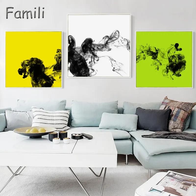 Modern Home Decor Art Picture Prints Black Undercurrent Decorative Paintings Nordic Style Paints Boards To Room 3 Panel No Frame | Дом и сад