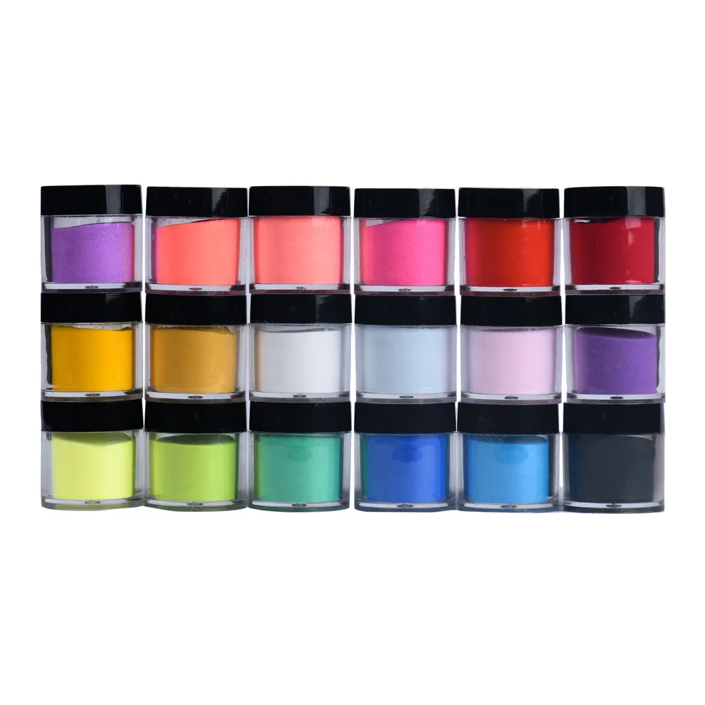 

18 Colors Acrylic Nail Art Tips UV Gel Powder Dust Design Decoration 3D DIY Decoration Set 5.22