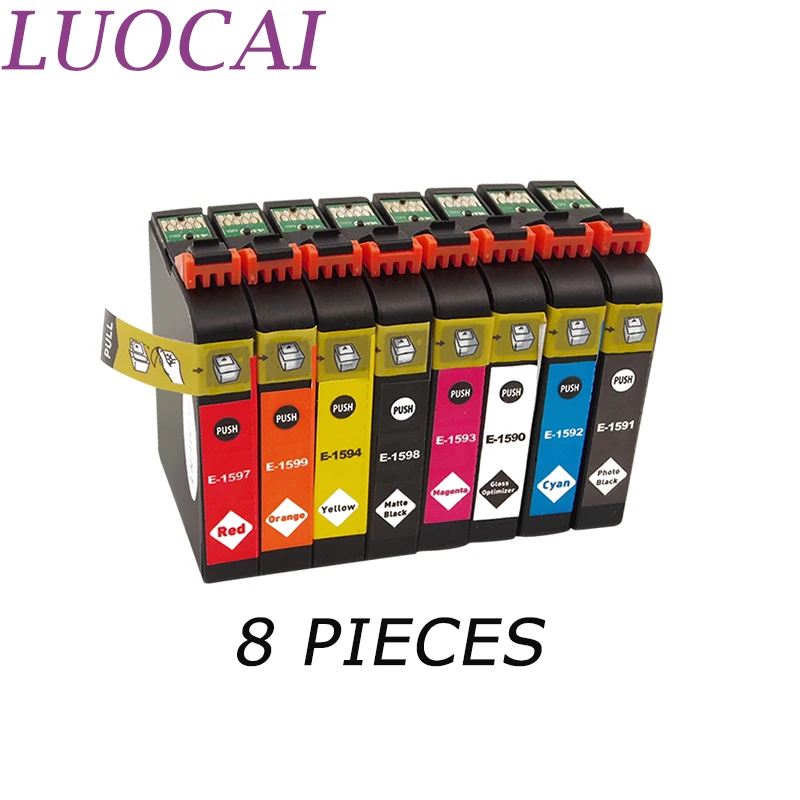 

LuoCai Ink Cartridges Compatible For Epson T1590 t1590 T1591 T1592 T1593 T1594 T1597 T1598 T1599 stylus photo R2000 Printers