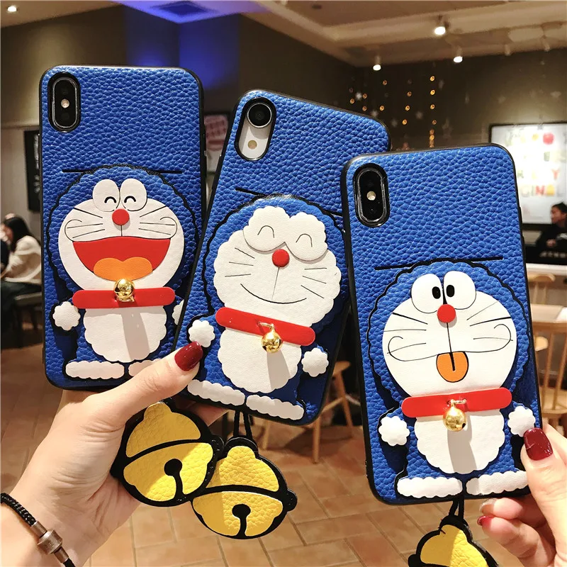 3d милый брендовый чехол для телефона Doraemon girl для Iphone X 11 pro Xs Max Xr 10 8 7 6 6s Plus, роскошный чехол из искусственной кожи