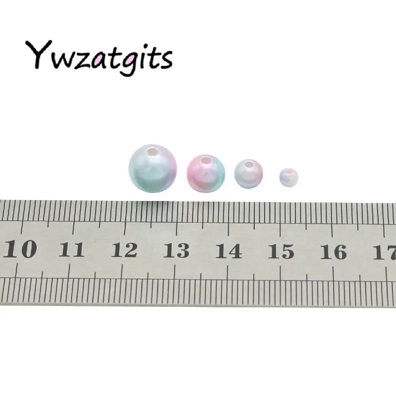 ywzatgits 540pcs/lot 4/6/8/10mm Colorful Imitation Pearl Beads With Holes Loose for DIY Handmade Accessories 005008080 | Дом и сад