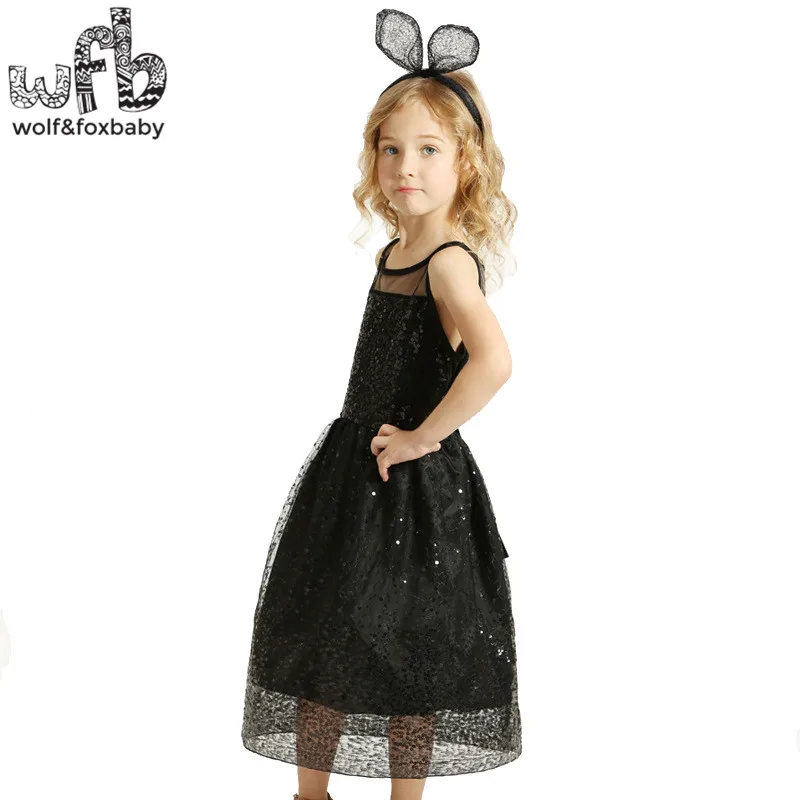 Розничная продажа От 5 до 14 лет платье без рукавов для Праздник моды блесток