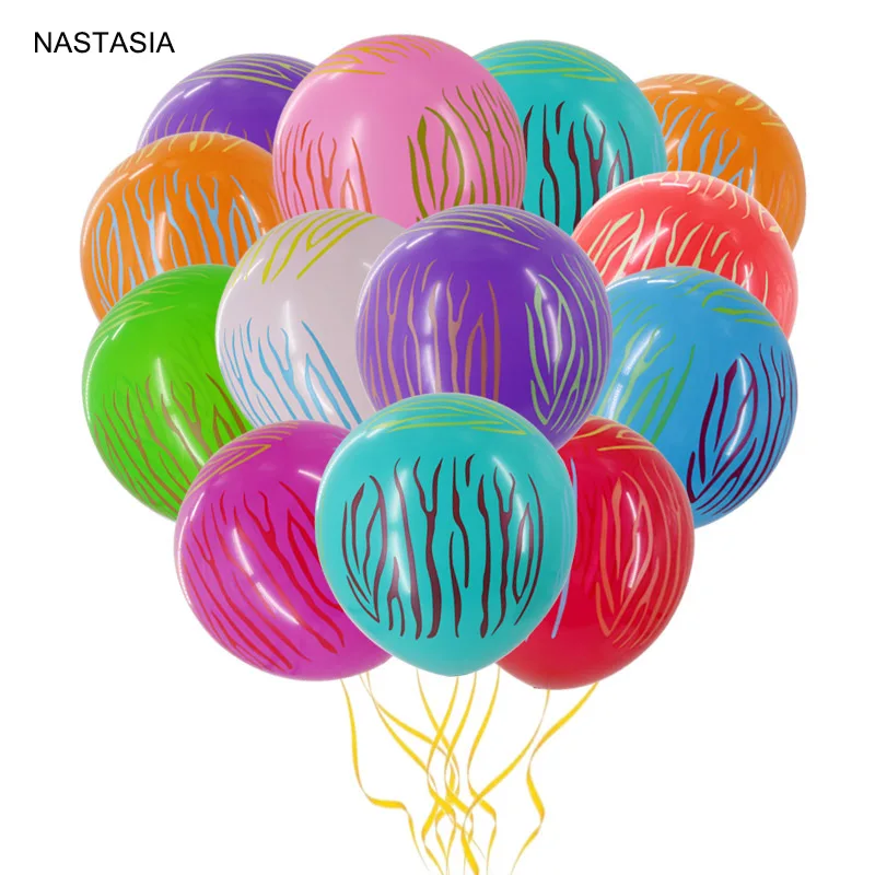 NASTASIA 10 шт./лот латексные шарики с принтом зебры 12 дюймов 2 8 г Украшения для дня