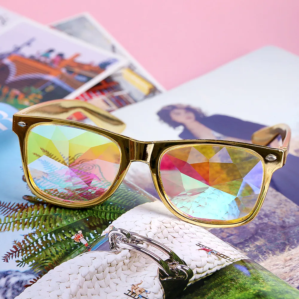 Очки калейдоскопы Rave fesвечерние tival Party EDM солнцезащитные очки Diffracted Lens Модные