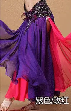 Style8 Леди живота; юбка для девочек; 2 слоя живота юбки для танцев для девочек с двойным Разделение Танцы костюмы; джинсовая куртка для девочек с Танцы одежда 11 Цвета B-6845 - Цвет: Style8