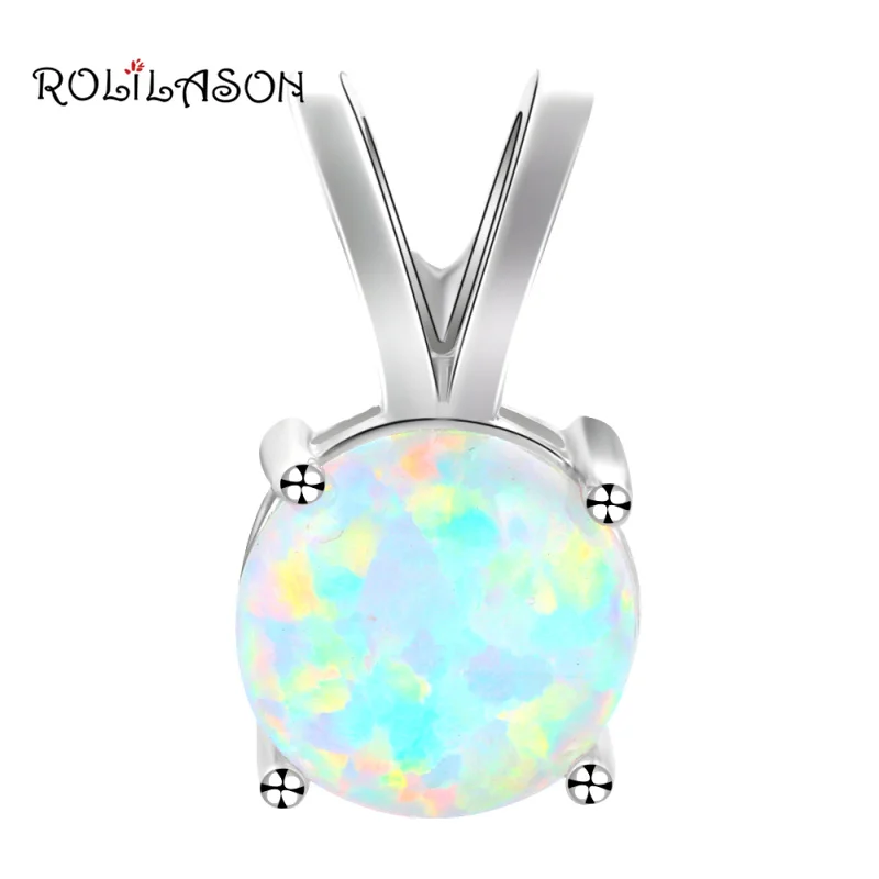 Rolilason продвижение Белый огненный опал Best качество 925 серебряных Цепочки и