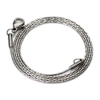 fashion 5pcslot silver tone stainless steel diy lobster buckle necklace chains bulk snake 0 9mm link chains jewelry accessories