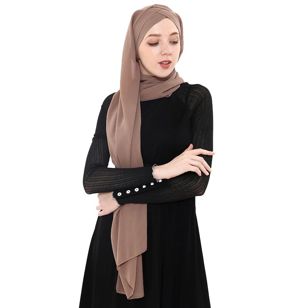 2019 женский мусульманский шифоновый шарф instand hijab готов носить хиджабы под шапка