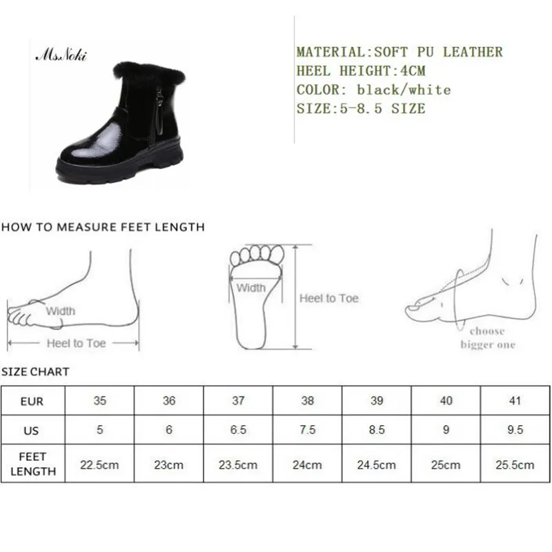 Водонепроницаемые ботинки женские милые теплые плюшевые на платформе