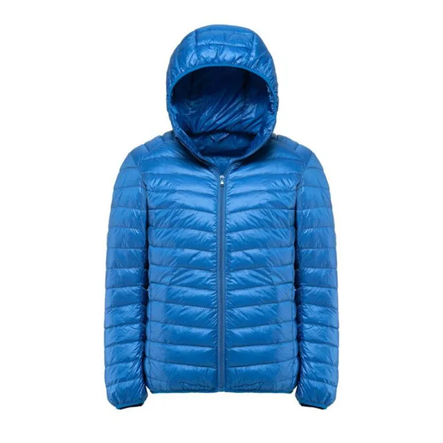 Blue Зимние повседневные куртки мужские осень 90% белый пуховик мужской сверхлегкий теплый пуховик с капюшоном Мужские ветрозащитные лёгкие парки - Цвет: Blue