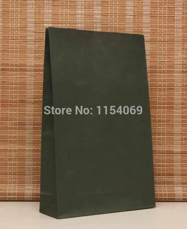 23x12x7.5cm 50pcs/lot Green Kraft Paper Bags Recyclable Jewelry Food Cosmetics Packaging Shopping Paper Gift Bag For Boutique