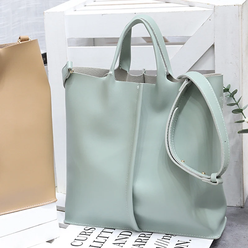 Youda оригинальный ретро открытый дамы сплошной цвет сумки большой емкости PU