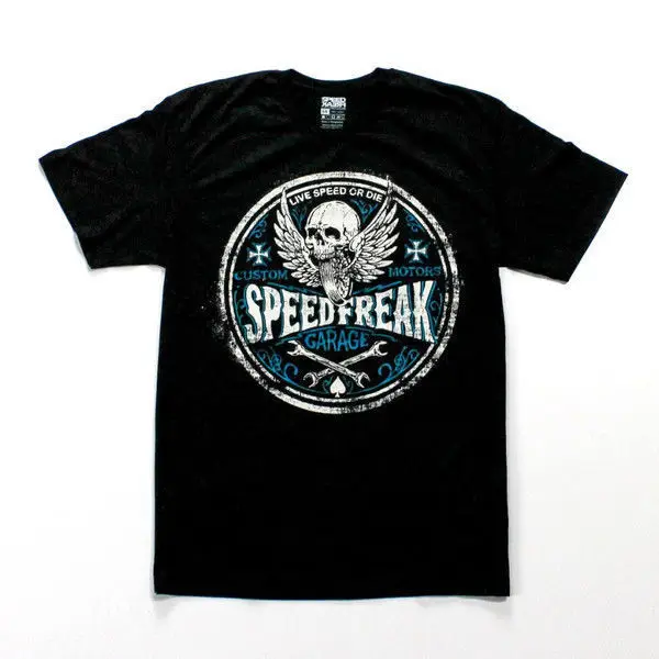 2019 летняя крутая футболка Speed Freak коленчатый вал Мужская графическая черная