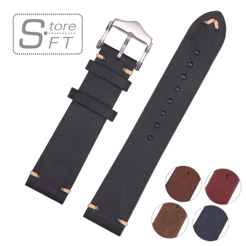 Ремешок из телячьей кожи для наручных часов 18/20/22 цветов|watch strap spring bar|watch rubber strapwatch