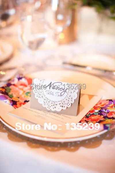 50 шт. свадьба имя место стол или эскорт-карты потертый шик коричневый Бумага