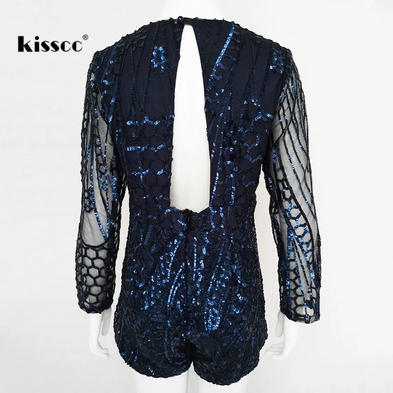 2018 осенние сексуальные комбинезоны с глубоким v образным вырезом и блестками