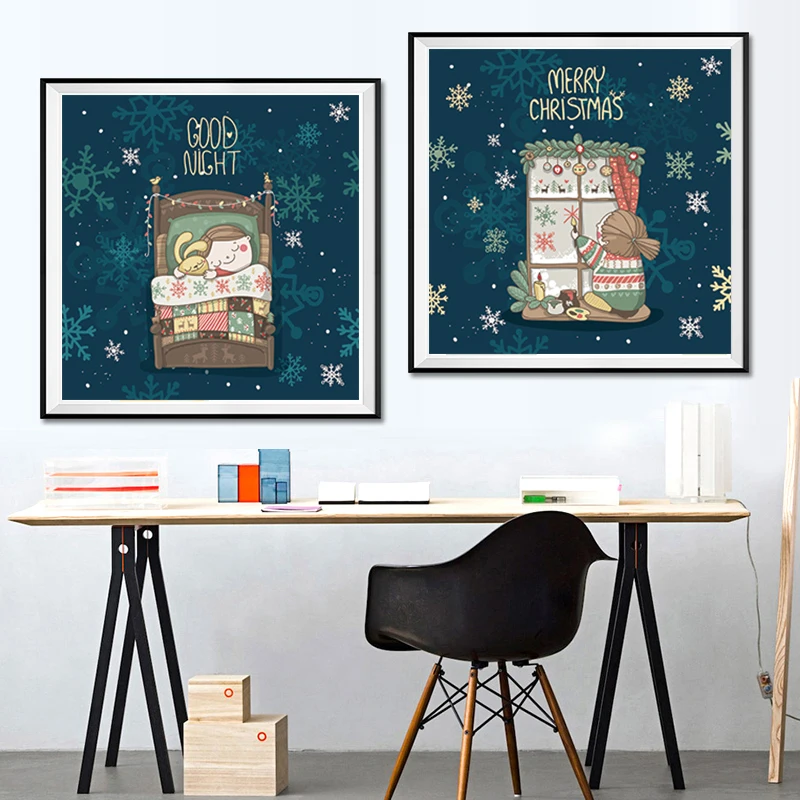 Живопись на холсте Постер мультфильмы современное Скандинавское украшение