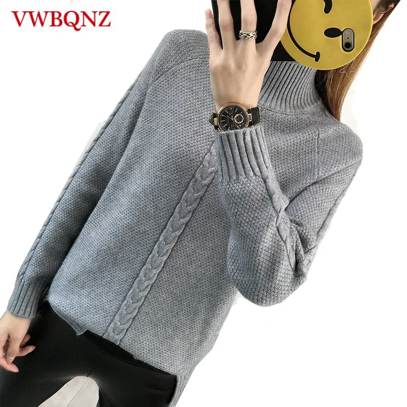 New Women Turtleneck Winter Warm Sweater 2021 Long Sleeve Loose Casual Knitted Sweaters And Pullovers Female Jumper Tops | Женская