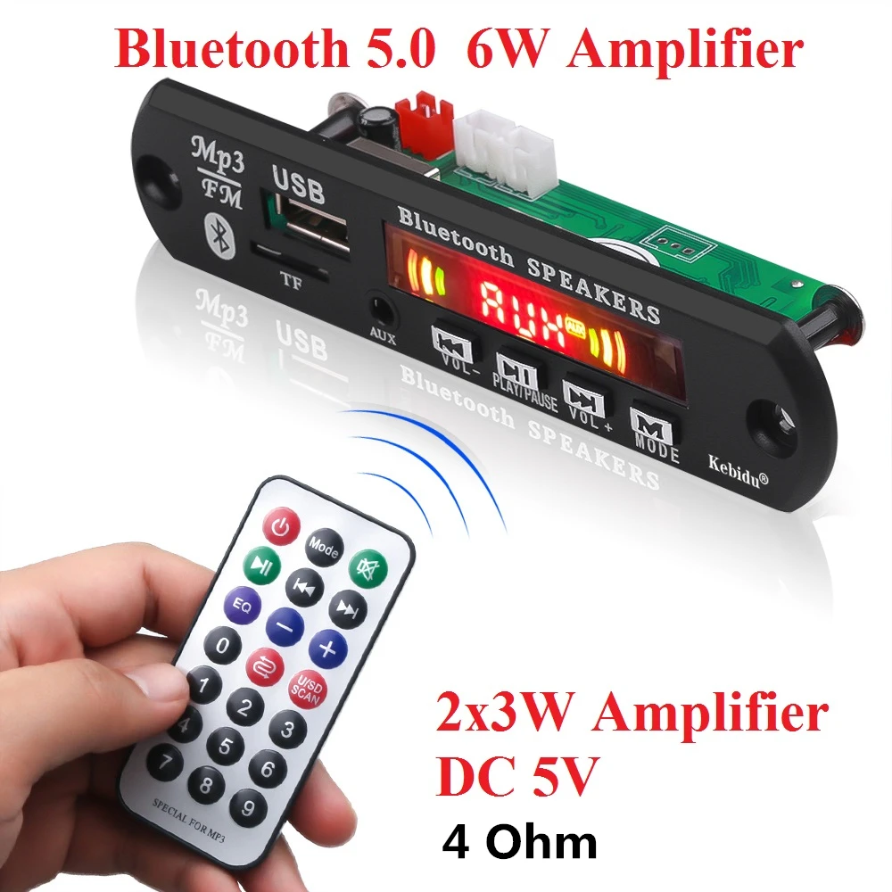 Плата mp3 декодера KEBIDU с цветным экраном декодирование WAV WMA Bluetooth Автомобильный MP3