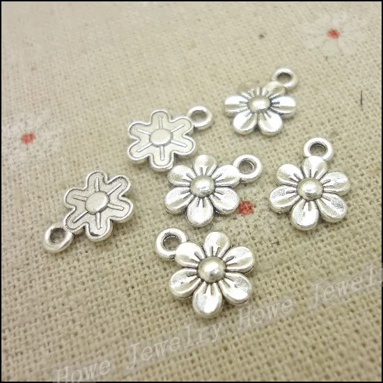 Free shipping! 150pcs Antique silver Charms Flowers Pendant Fit Bracelets Necklace DIY Metal Jewelry Making | Украшения и