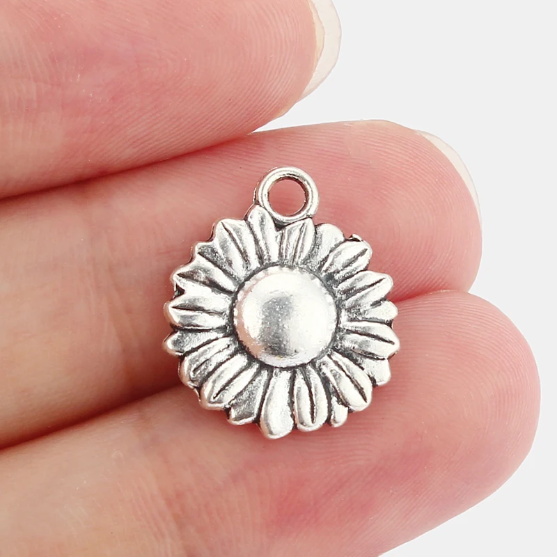 

30pcs Sunflower DIY Charms Pendants Bracelet Necklace Jewelry Making