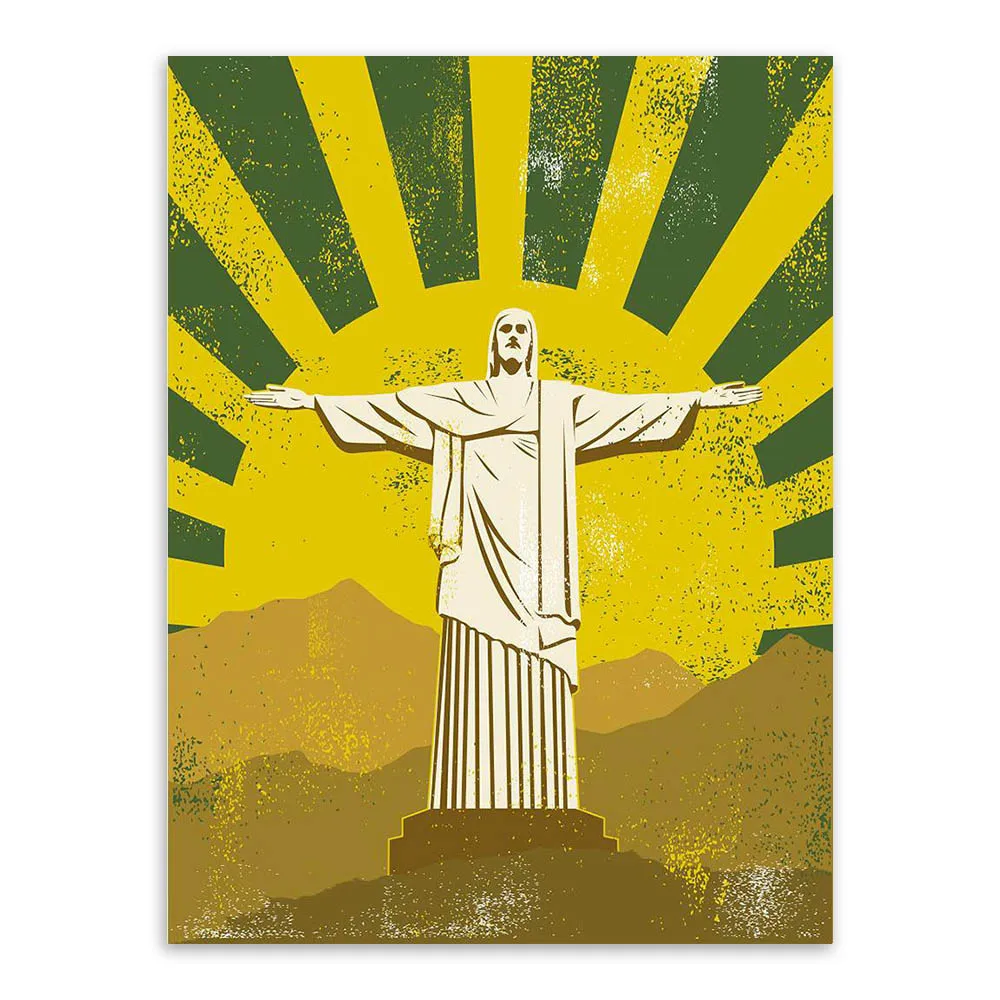 Статуэтка Иисуса Христа Liberty Современная винтажная хипстерская картина в ретро