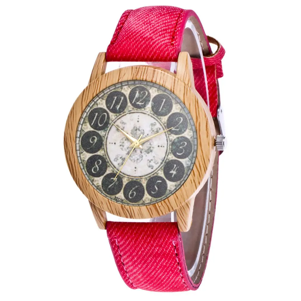 Demin ремешок женские кварцевые часы модные повседневные высококачественные для