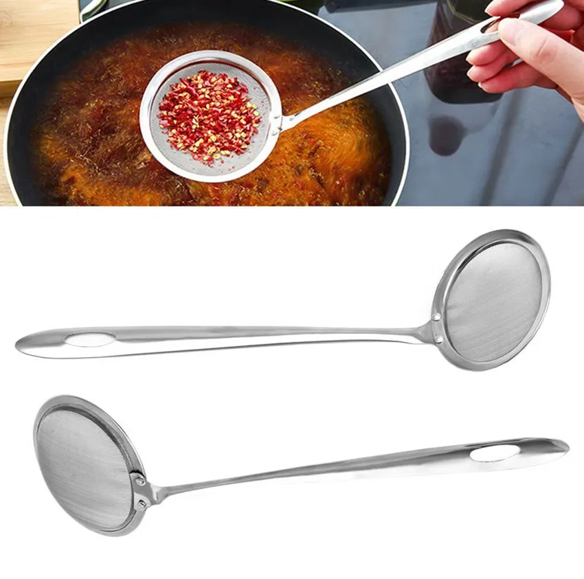 

Stainless Steel Fine Chinois Mesh Skimmer Strainer Ladle New Kitchen Tools 1pcs