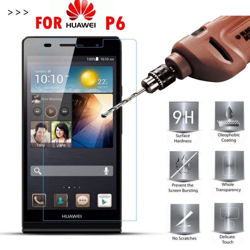Защитное стекло закаленное 9H для Huawei Ascend/P6/P6S/P/6/P6 S/S-U06 | Мобильные телефоны и