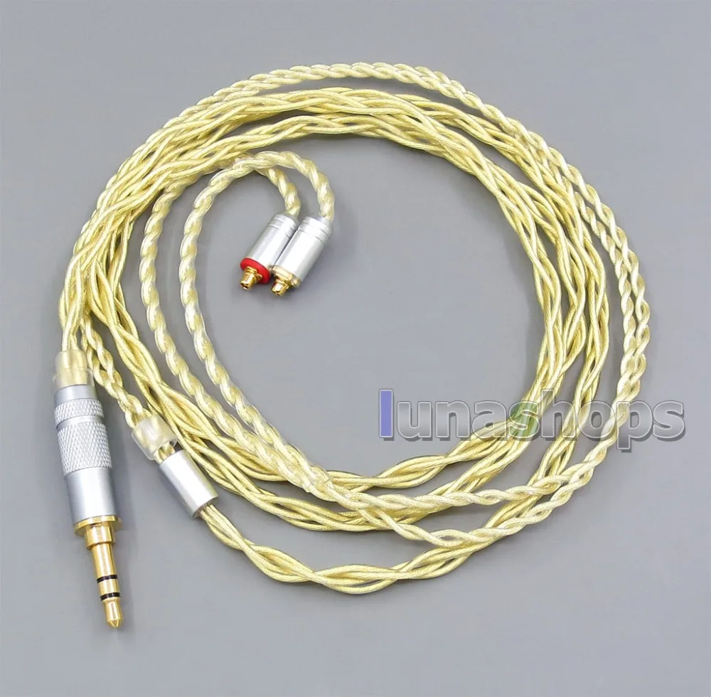 LN005947 чрезвычайно мягкий 7N OCC чистое серебро + позолоченный кабель для наушников