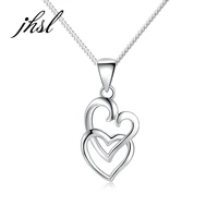 jhsl brand fine jewelry real s925 sterling silver female girls women necklace cute mini heart pendant birthday gift