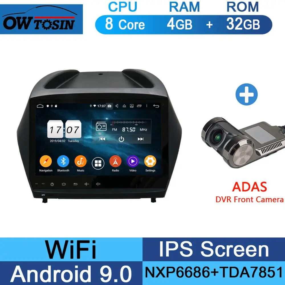 " ips 8 ядерный 4 Гб+ 64 ГБ Android 9,0 автомобильный DVD мультимедиа для hyundai Tucson IX35 Tucson 2 2010- радио gps DSP CarPlay Parrot BT - Цвет: 32G Adas Camera