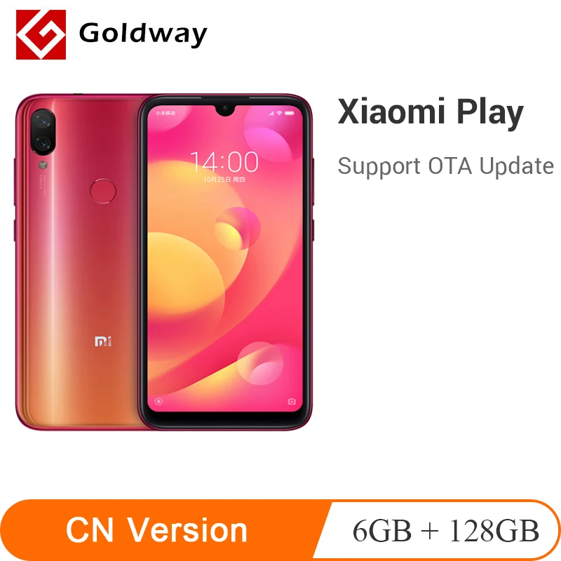 В наличии! Xiaomi Play 6 ГБ ОЗУ 128 Гб ПЗУ мобильный телефон MTK Helio P35 Восьмиядерный 12 МП