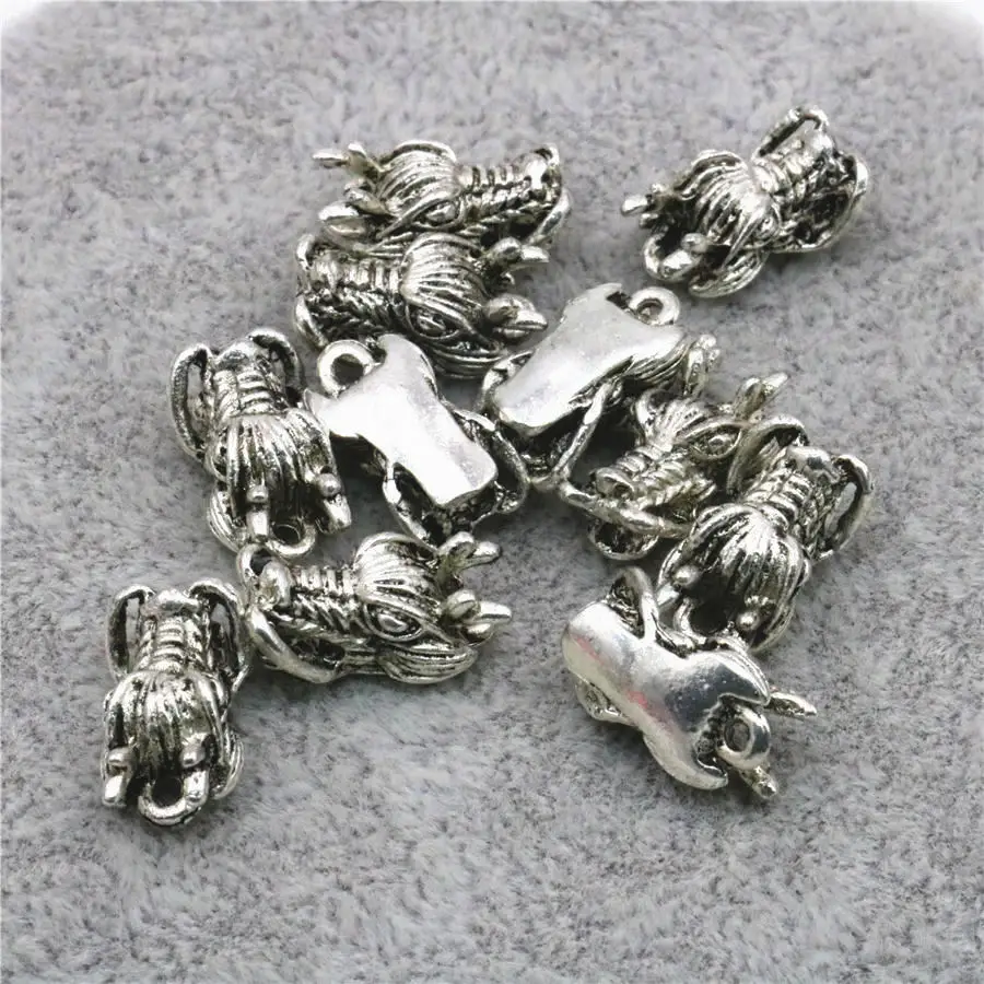 Подвеска с китайским Головой Дракона сделай сам свободная фурнитура 8 х14 мм