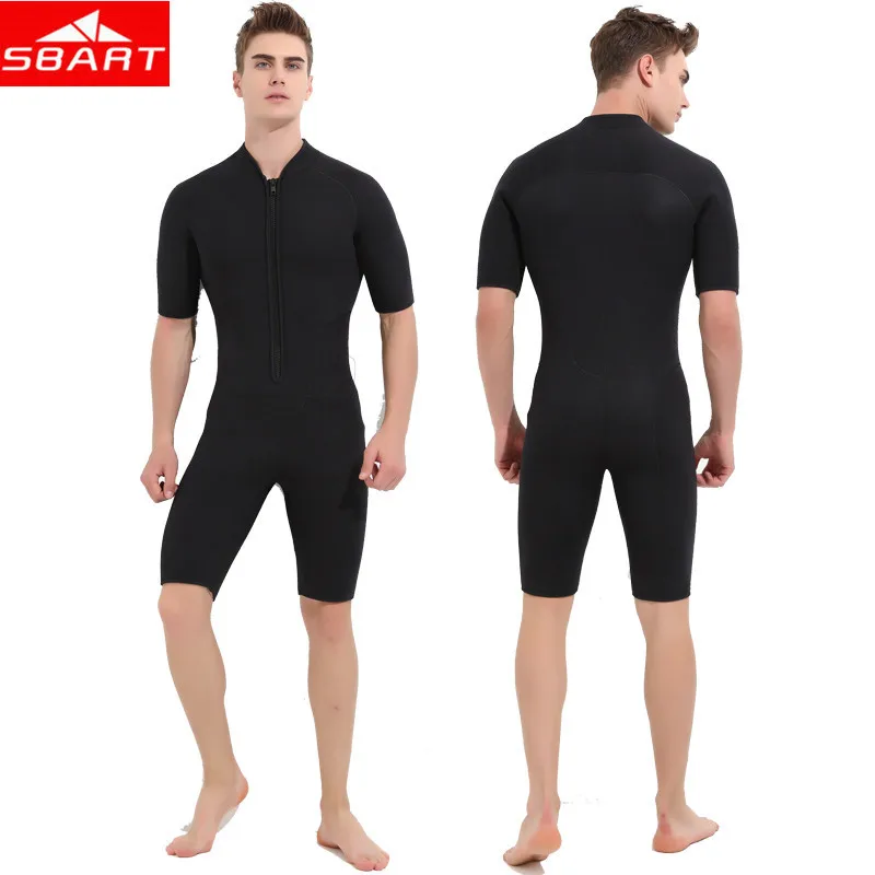 SBART 3MM Neoprene Wetsuits Men Short Sleeve Winter Warm Bathing Suits for Swimming Surfing Triathlon Snorkeling Diving Clothing