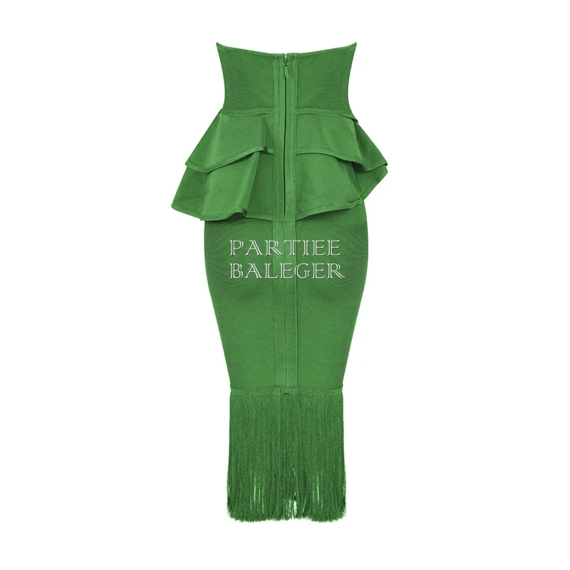 2019 Новое поступление Шикарные Зеленые кисточки Украшенные сексуальные без