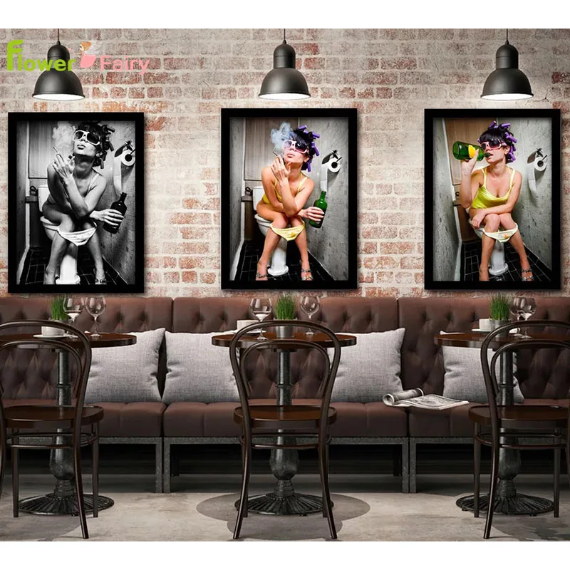 

Bar Nordic Toilet Poster Canvas Painting Bathroom Picture Posters Prints Wall Art Pictures For Living Room Home Decor Unframed