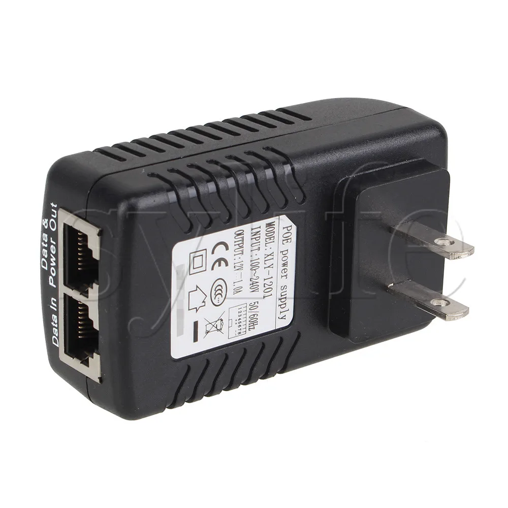 PoE инжектор Ethernet адаптер питания 12 В 1 А источник для входа данных/отключения