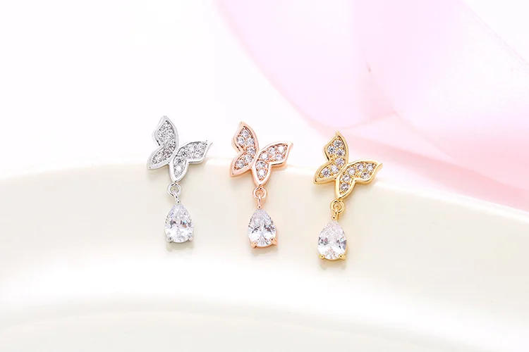 Повседневные милые серьги гвоздики с цирконом|stud earrings|zircon stud earrings925 sterling |