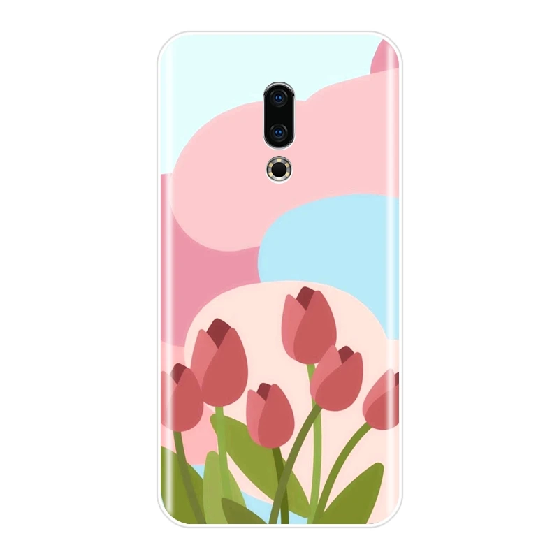 Силиконовый чехол для телефона Meizu Pro 6 7 Plus U10 U20 Цветочный Мягкий с тюльпаном