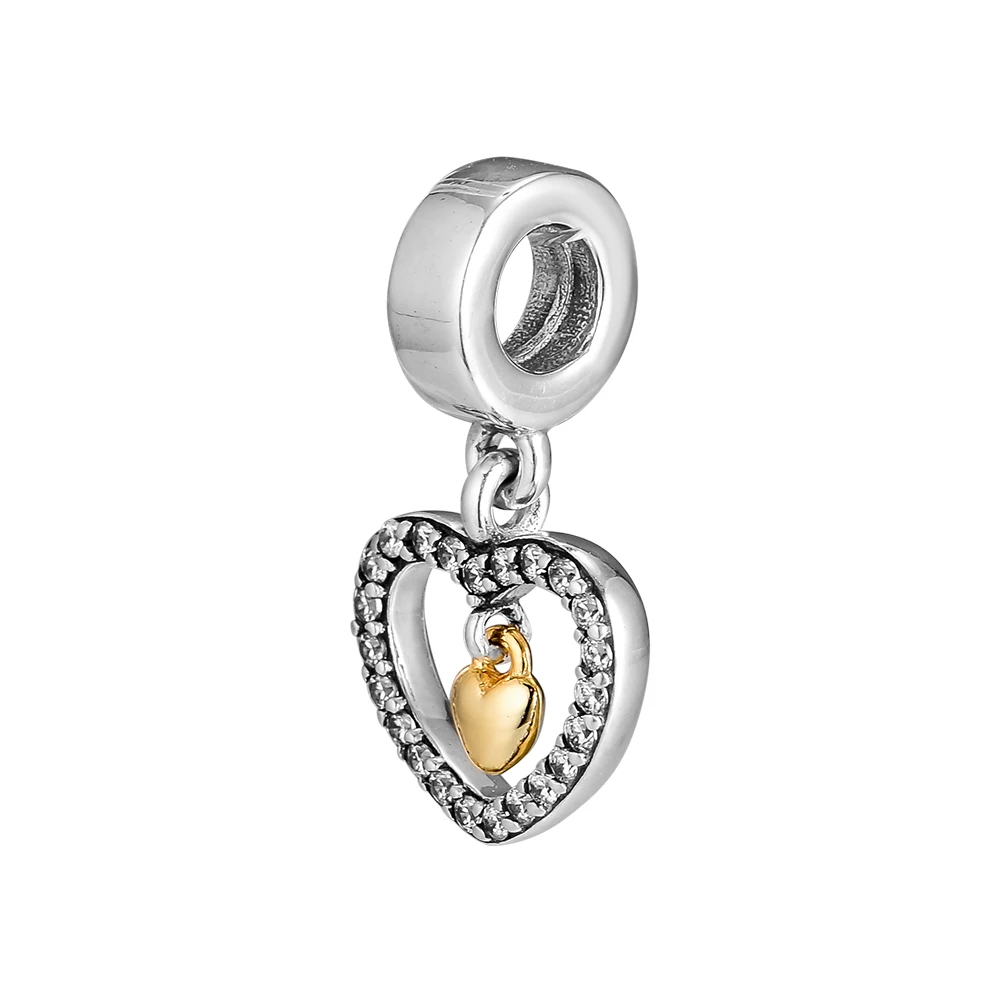 Подходит для браслетов Pandora Charms Forever in my Heart бусы с прозрачными фианитами 100% 925