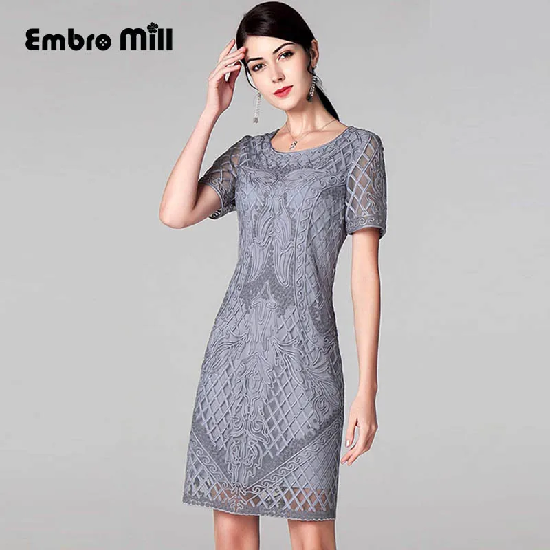 Embro Mill высококачественное весеннее женское элегантное тонкое серое платье